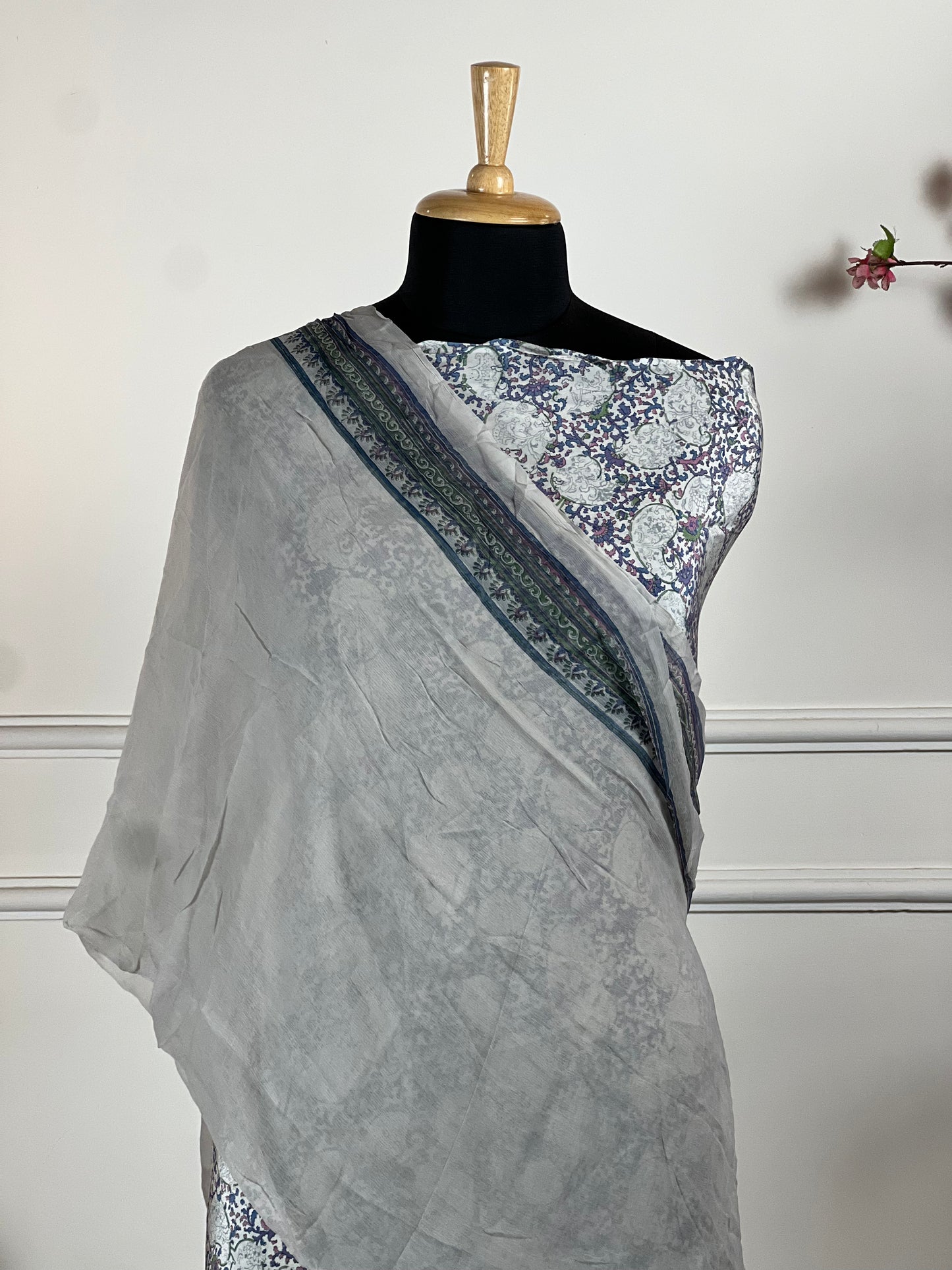 TOP: Crape digital print all over ; DUPATTA: Pure print digital print art no 0129