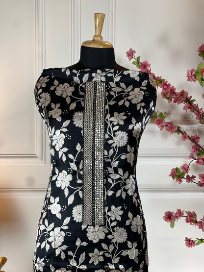 Top Pure satin silk print Bottom Pure soft pine silk Dupatta Pure soft pine silk