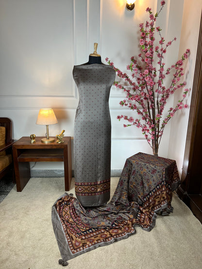 Top Pure satin silk designer print Bottom Pure satin silk Dupatta Pure satin silk printed