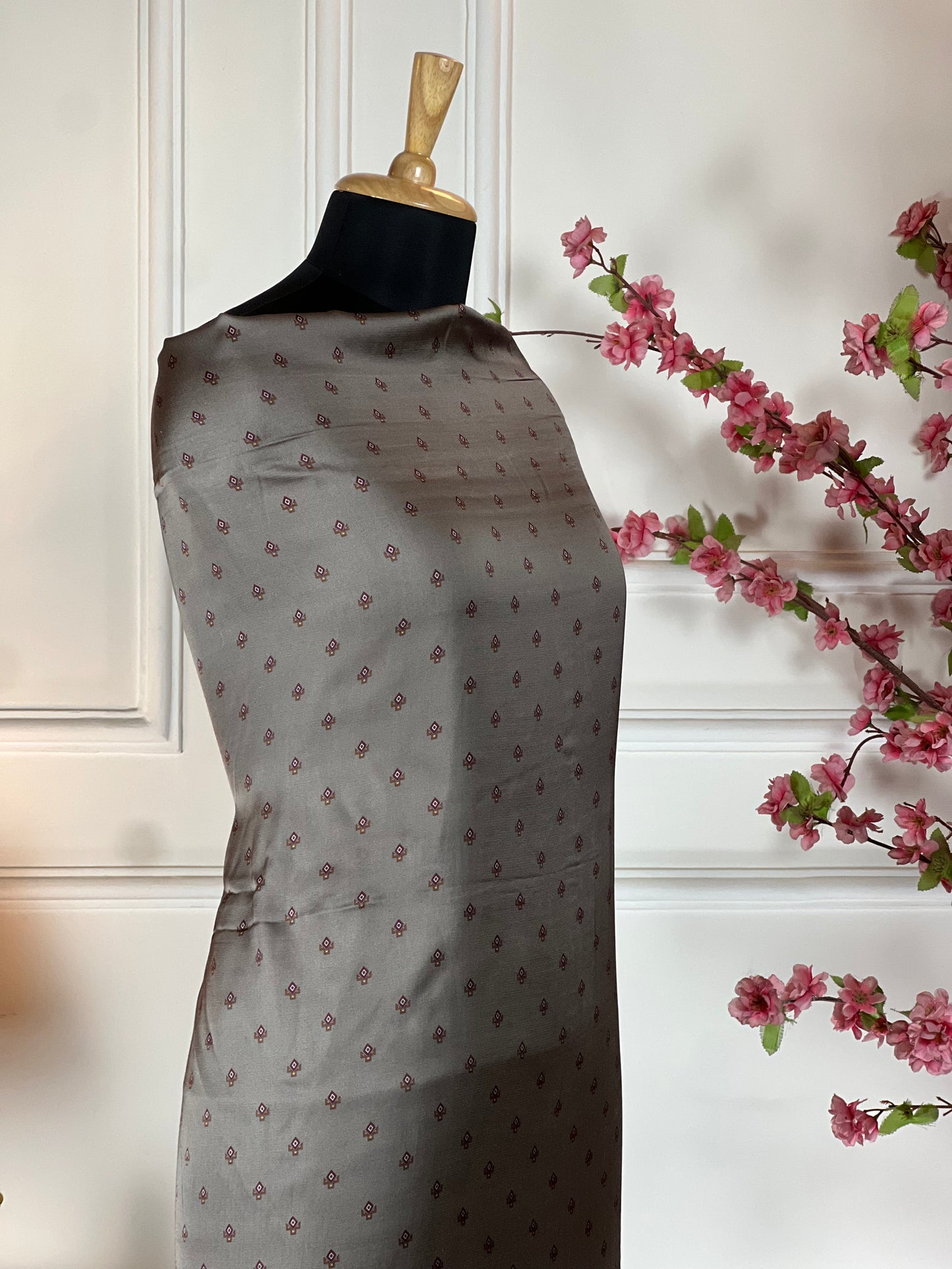 Top Pure satin silk designer print Bottom Pure satin silk Dupatta Pure satin silk printed