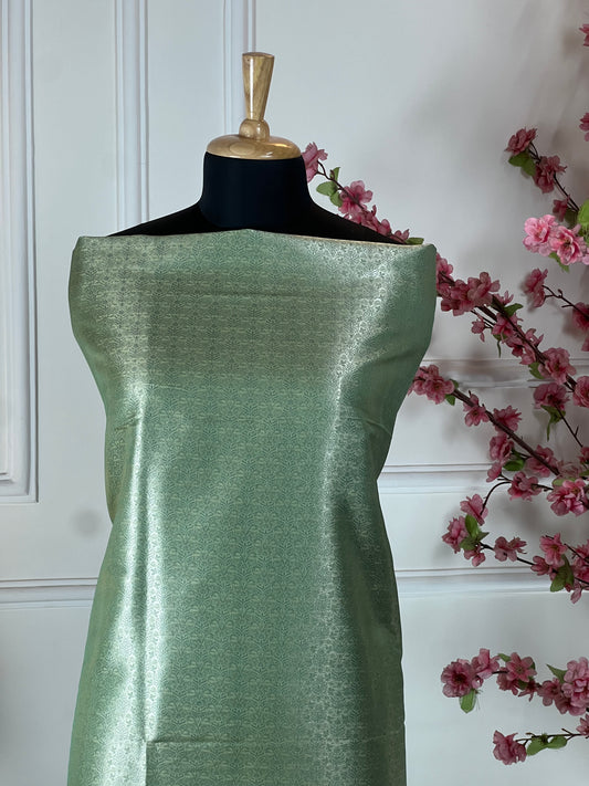 Top Pure brocket fabric Bottom Pure crape Dupatta Pure chinon four side brocket border