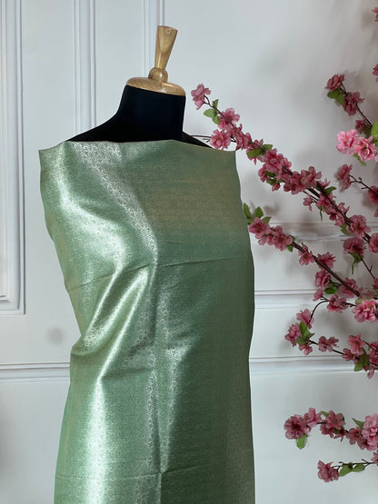 Top Pure brocket fabric Bottom Pure crape Dupatta Pure chinon four side brocket border