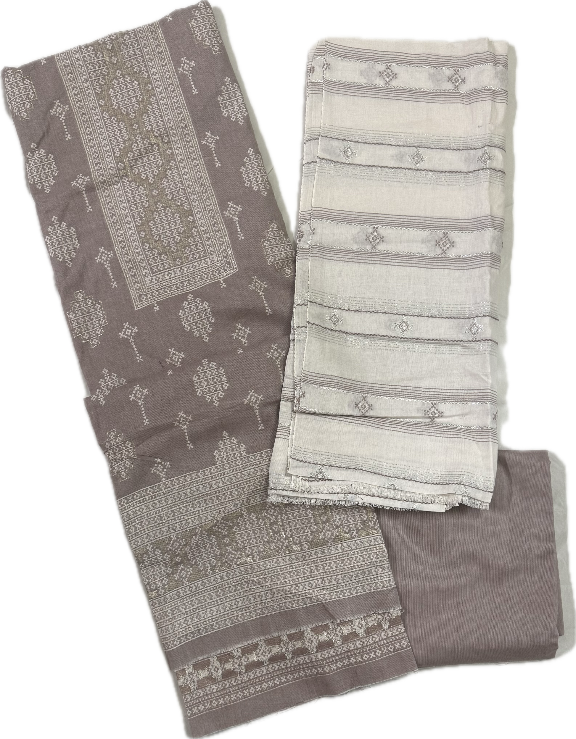 Warm peach with ivory