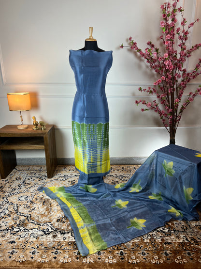TOP: Twill Tie and dye ; BOTTOM: Muslin ; DUPATTA: Twill tie and dye  art no 0103