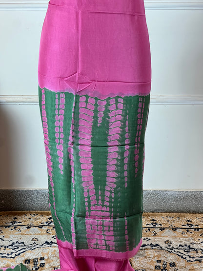 TOP: Twill Tie and dye ; BOTTOM: Muslin ; DUPATTA: Twill tie and dye  art no 0105