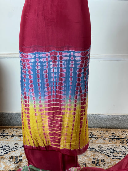 TOP: Twill Tie and dye ; BOTTOM: Muslin ; DUPATTA: Twill tie and dye  art no 0106