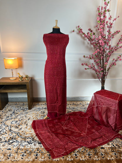 TOP: Twill printed ; BOTTOM: Muslin ; DUPATTA: Twill printed  art no 0112
