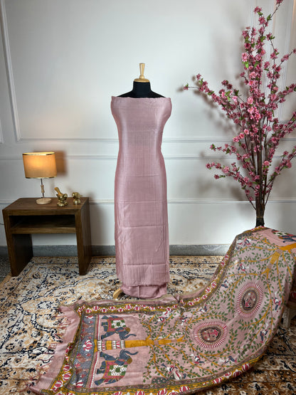 TOP: Maheshwari silk ; BOTTOM: Jam cotton ; DUPATTA: Maheshwari silk  art no 0116