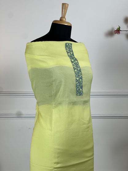 TOP: mul muslin with threadwork ; BOTTOM: Muslin silk ; DUPATTA: mul with thread work  art no 0123