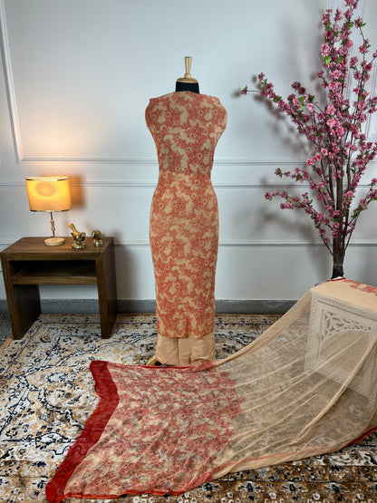 TOP: Jorgette designer printed ; BOTTOM: Crape ; DUPATTA: Pure digital print  art no 0127