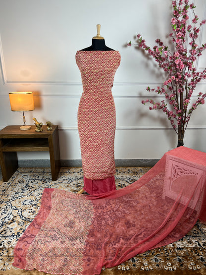 TOP: Crape digital print ; BOTTOM: Crape ; DUPATTA: Pure digital print  art no 0128