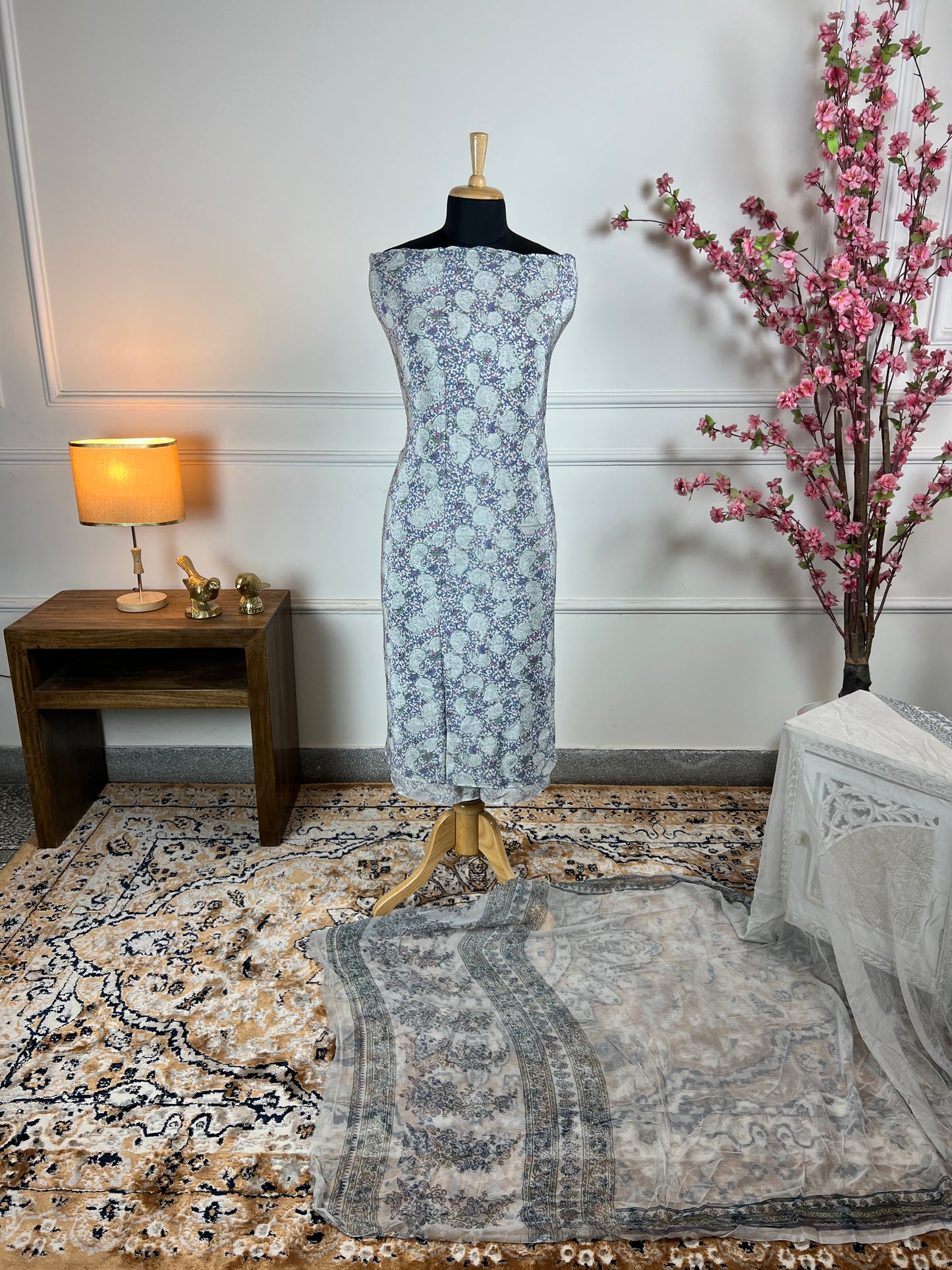 TOP: Crape digital print all over ; DUPATTA: Pure print digital print  art no 0129