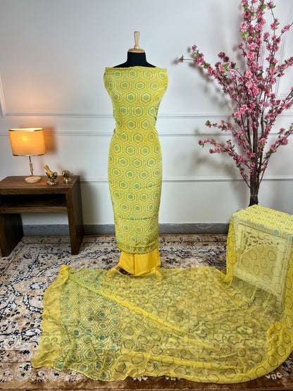 TOP: Crape digital print ; BOTTOM: Plain Crape ; DUPATTA: Pure digital print  art no 0130
