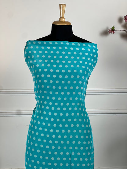 TOP: Crape polka dots ; BOTTOM: Crape ; DUPATTA: Pure digital print  art no 0133