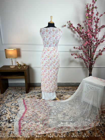 TOP: Jorgette digital print ; BOTTOM: Crape ; DUPATTA: Pure digital print  art no 0138