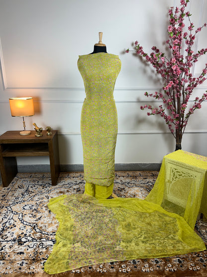 TOP: Crape digital print ; BOTTOM: Crape ; DUPATTA: Pure digital print  art no 0139