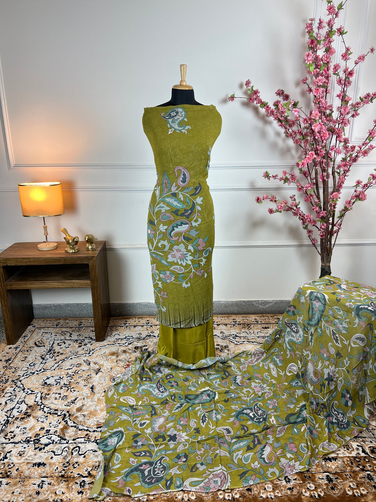 TOP: Jorgette digital print ; BOTTOM: Crape ; DUPATTA: Jorgette digital print  art no 0140