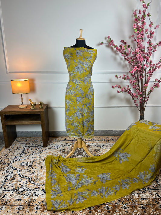 TOP: Pure Tabby silk digital print all over ; DUPATTA: Mushlin digital print  art no 0141