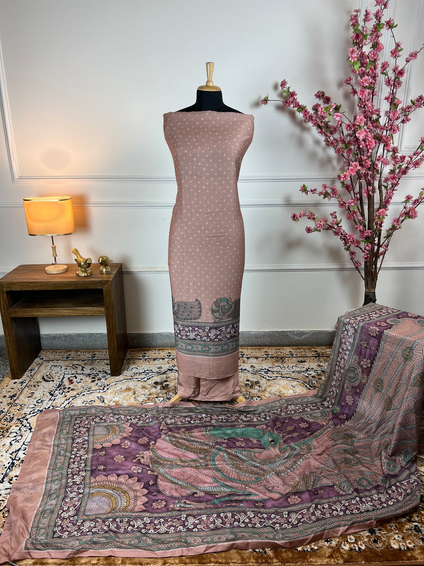 TOP: Mul muslin digital print ; BOTTOM: Mul muslin ; DUPATTA: Mul muslin digital print  art no 0142