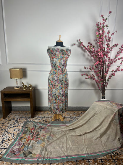 TOP: Pure muslin digital print all over ; DUPATTA: Muslin  art no 0144