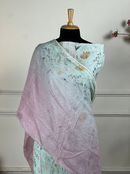 TOP: Mashlin digital print ; BOTTOM: Mashlin ; DUPATTA: Chiffon - Chinon Dup digital printed  art no 0147