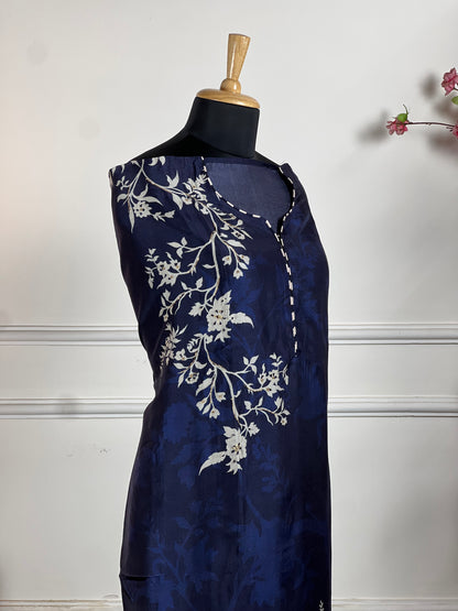 TOP: Mashlin digital print ; BOTTOM: Rayon silk ; DUPATTA: Mashlin digital print with tassels  art no 0149