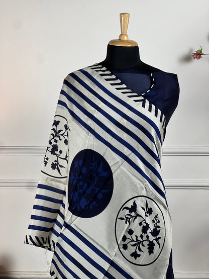 TOP: Mashlin digital print ; BOTTOM: Rayon silk ; DUPATTA: Mashlin digital print with tassels  art no 0149
