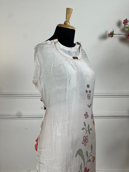 TOP: Mashlin digital print ; BOTTOM: Pure Rayon silk ; DUPATTA: Mashlin digital printed with Gota border  art no 0150