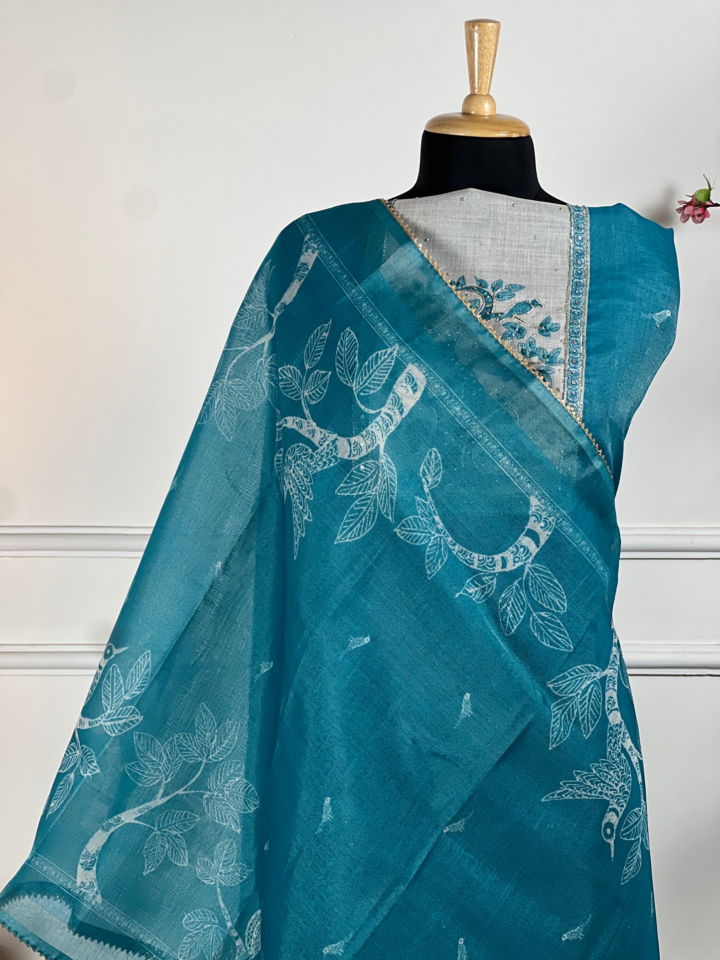 TOP: Shimar Khadi Silk with Neck design ; BOTTOM: Silk santoon ; DUPATTA: Shimar Khadi silk with digital print  art no 0151