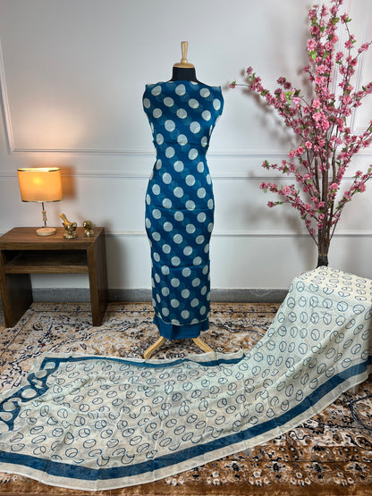 TOP: Burbric digital print ; BOTTOM: Mashlin ; DUPATTA: Burbric digital print  art no 0154