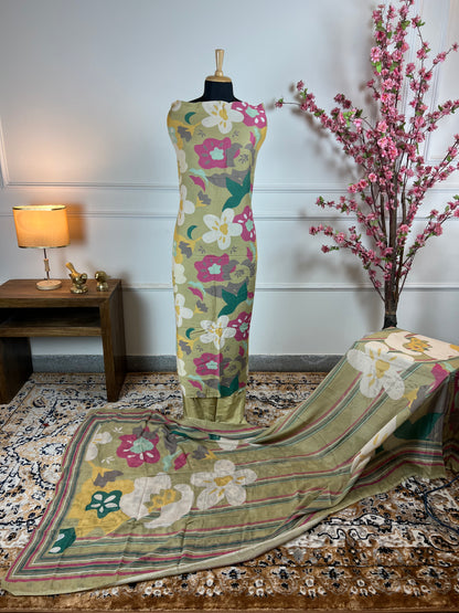 TOP: Mashlin digital print ; BOTTOM: Mashlin ; DUPATTA: Mashlin digital print  art no 0155