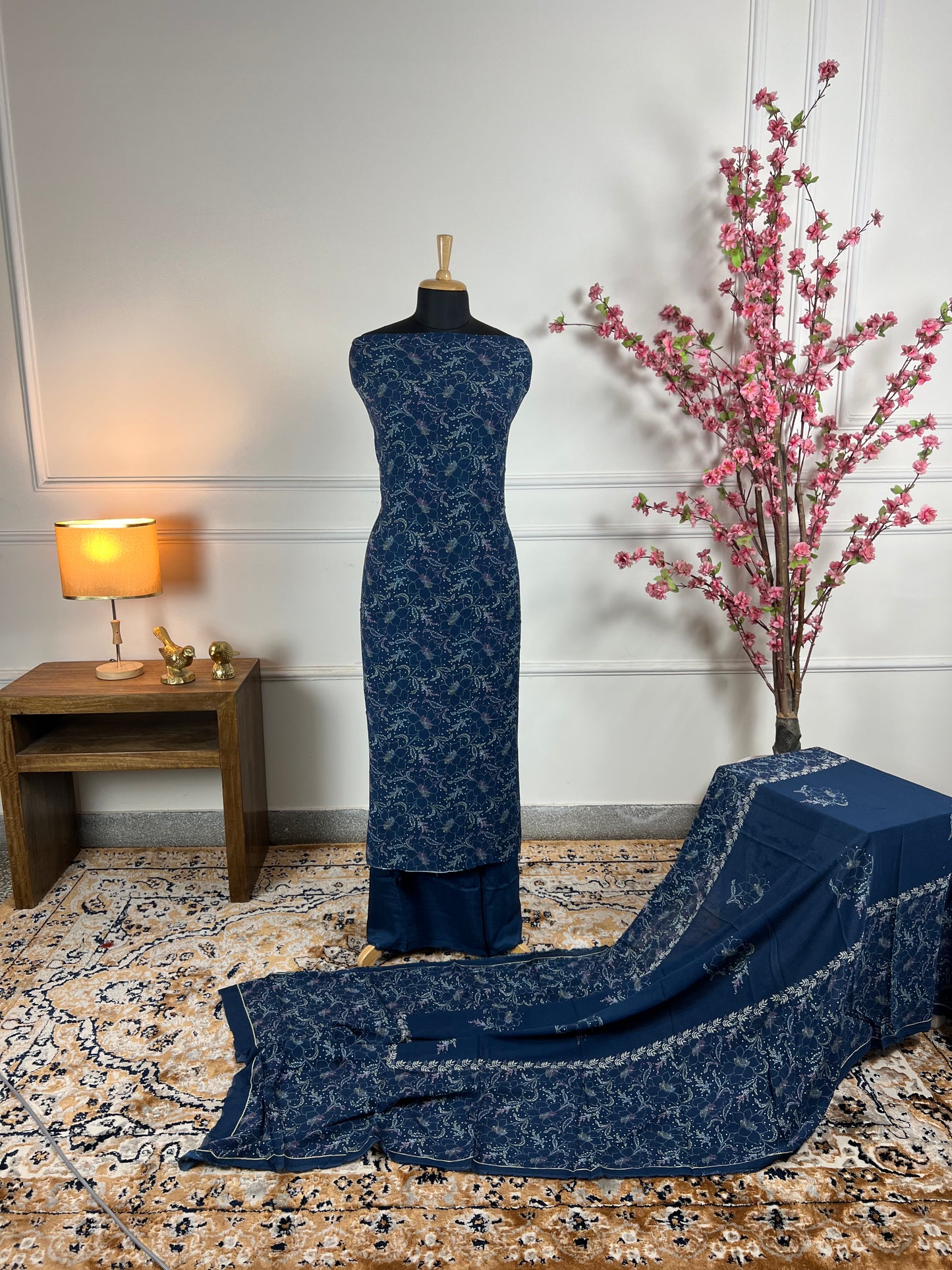 TOP: Cotton chinon digital print ; BOTTOM: Mushlin cotton ; DUPATTA: Cotton chinon digital printed  art no 0159