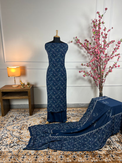 TOP: Cotton chinon digital print ; BOTTOM: Mushlin cotton ; DUPATTA: Cotton chinon digital printed  art no 0159
