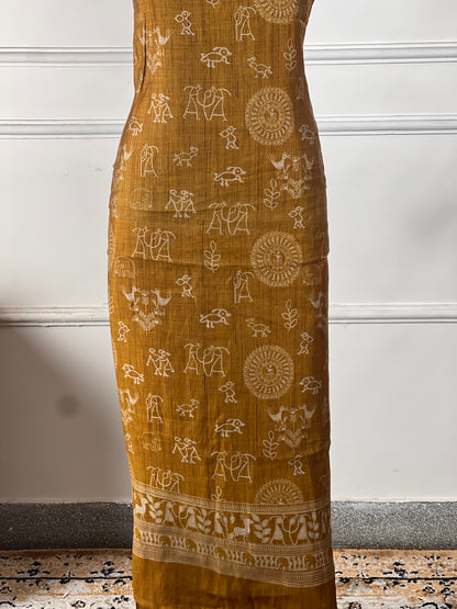 TOP: Maheshwari Silk digital print ; BOTTOM: Silk santoon ; DUPATTA: Maheshwari Silk digital print  art no 0163