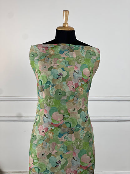 TOP: Shimmer muslin digital print ; BOTTOM: Plain silk muslin  art no 0179