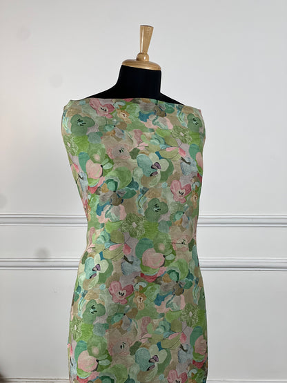 TOP: Shimmer muslin digital print ; BOTTOM: Plain silk muslin  art no 0179