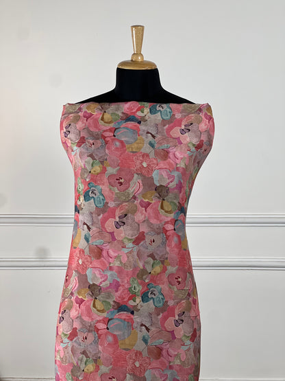 TOP: Shimmer muslin digital print ; BOTTOM: Plain silk muslin  art no 0180