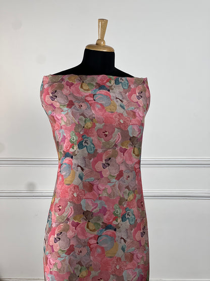 TOP: Shimmer muslin digital print ; BOTTOM: Plain silk muslin  art no 0180
