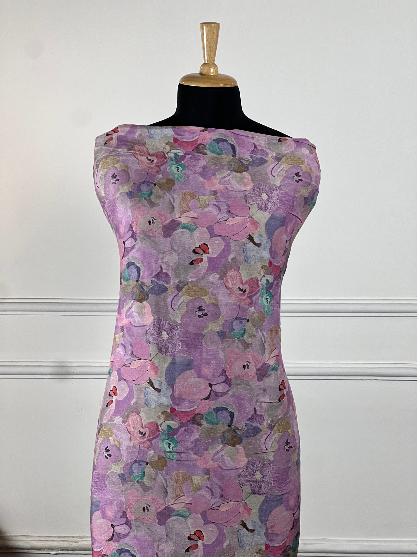 TOP: Shimmer muslin digital print ; BOTTOM: Plain silk muslin  art no 0181