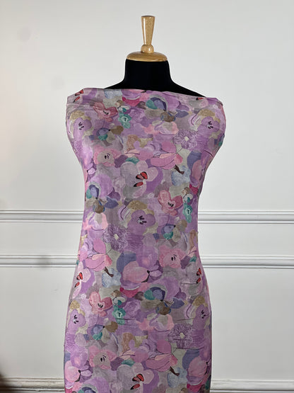 TOP: Shimmer muslin digital print ; BOTTOM: Plain silk muslin  art no 0181
