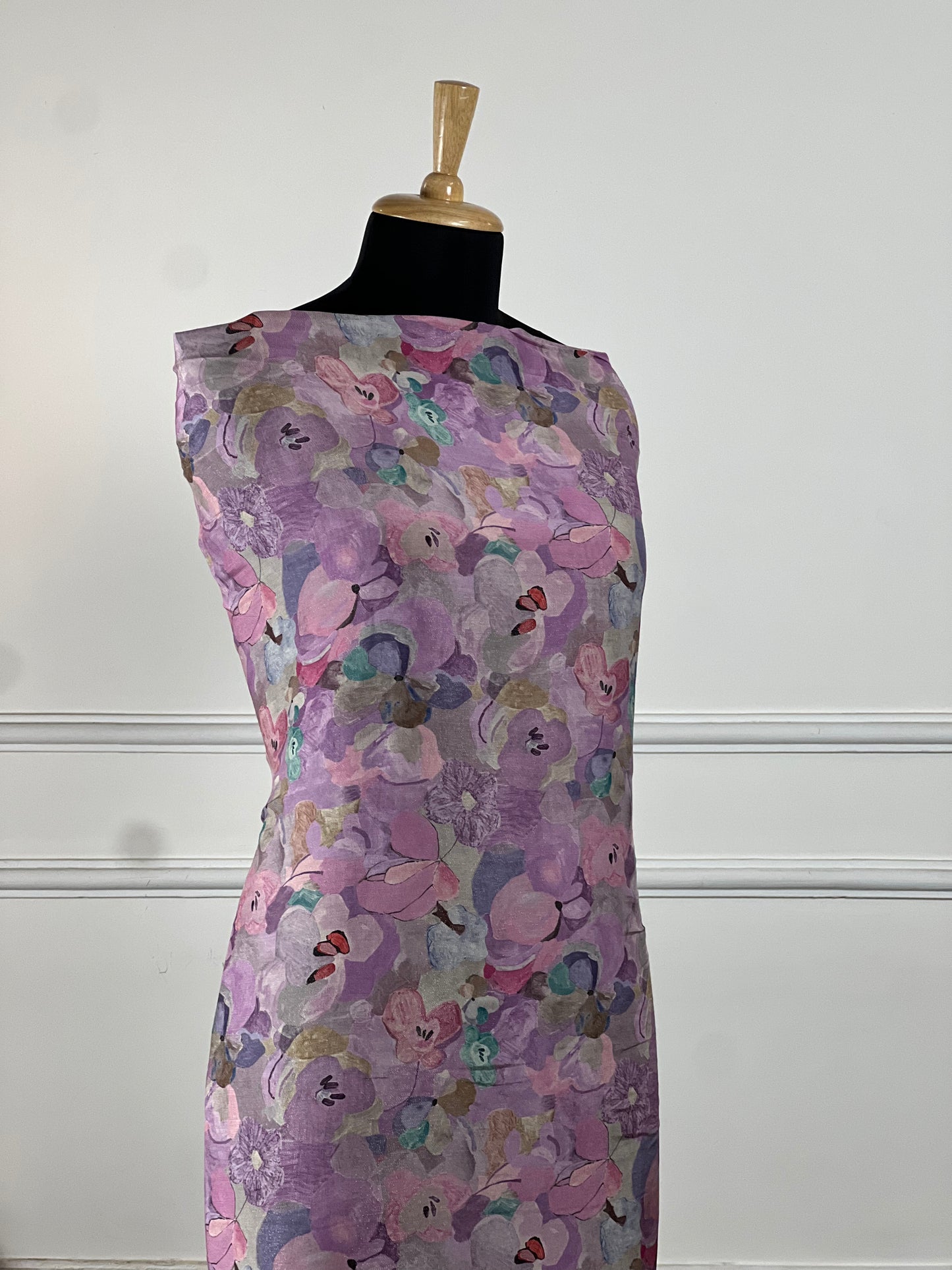 TOP: Shimmer muslin digital print ; BOTTOM: Plain silk muslin  art no 0181