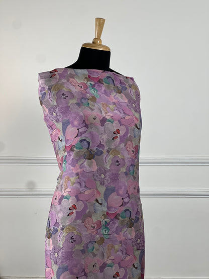TOP: Shimmer muslin digital print ; BOTTOM: Plain silk muslin  art no 0181