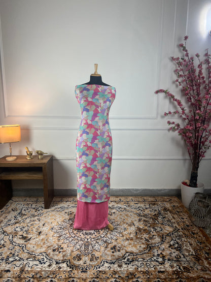 TOP: Viscos Aleena bemberg silk digital print ; BOTTOM: Viscose muslin digital self print  art no 0185