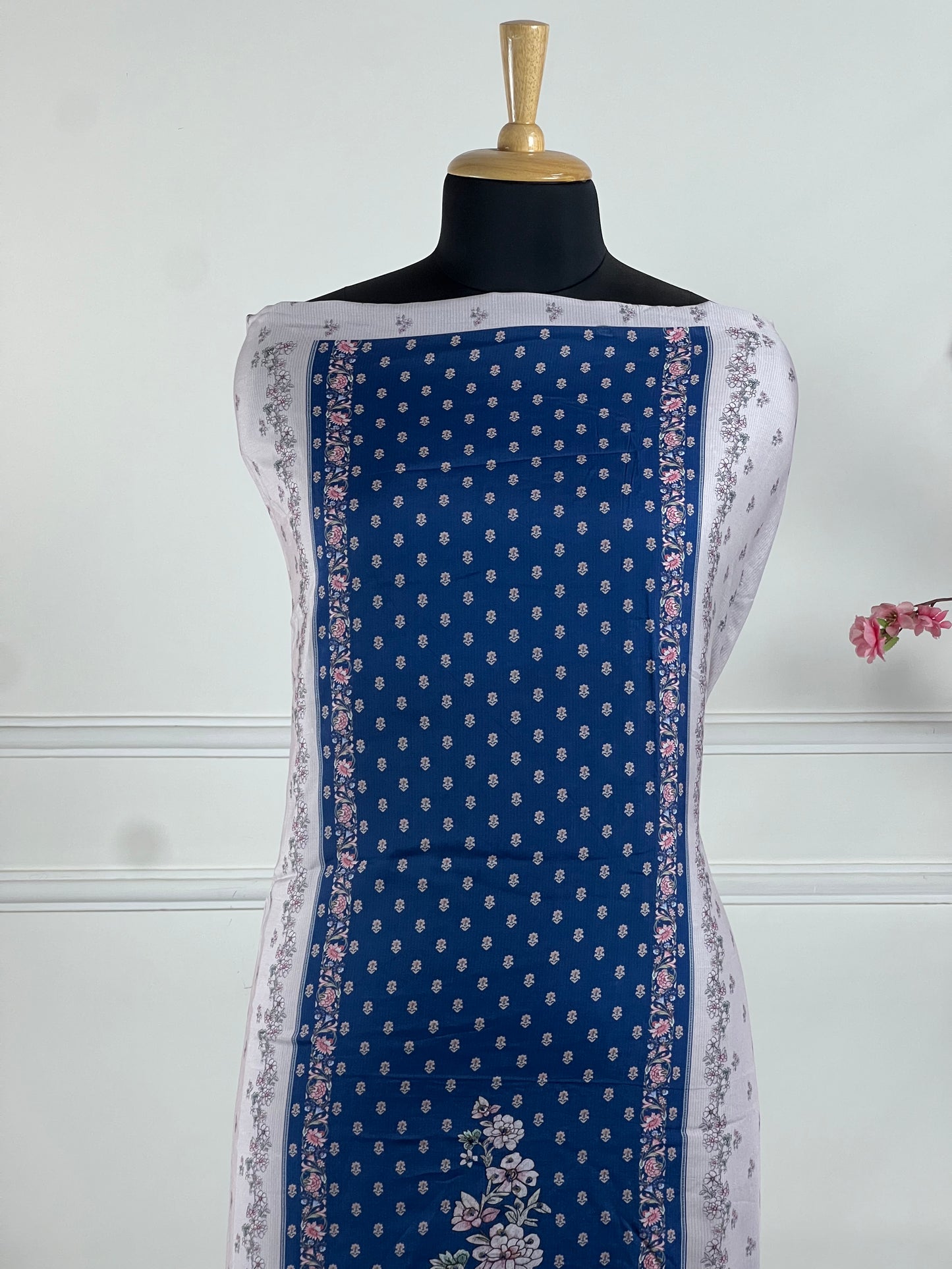 TOP: Muslin print pannel and handwork ; BOTTOM: Silk Santoon ; DUPATTA: Muslin printed  art no 0193