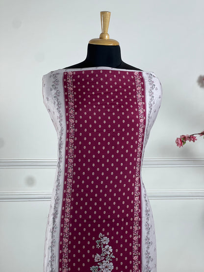 TOP: Muslin print pannel and handwork ; BOTTOM: Silk Santoon ; DUPATTA: Muslin printed  art no 0194