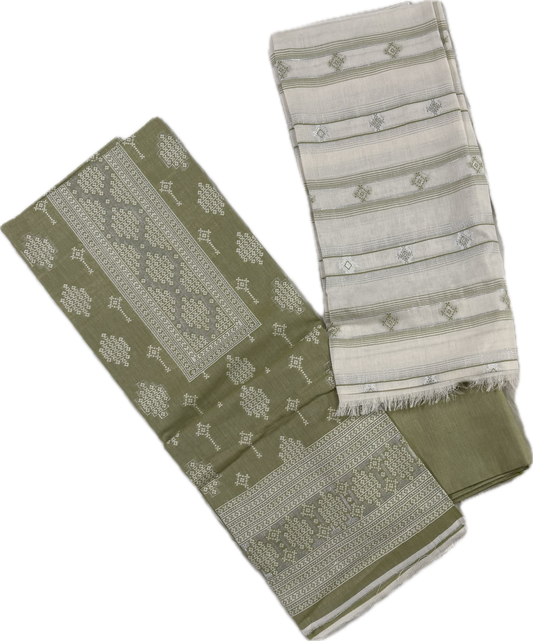 Dusty rose pink with ivory